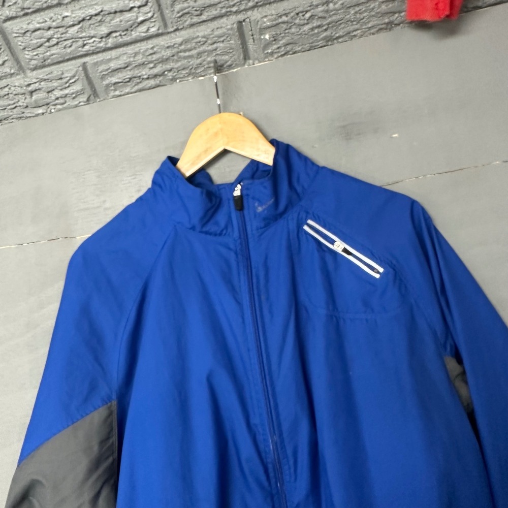 Nike Mens XXL Royal Blue Grey Full Zip Mesh Lined Running‎ Windbreaker Jacket